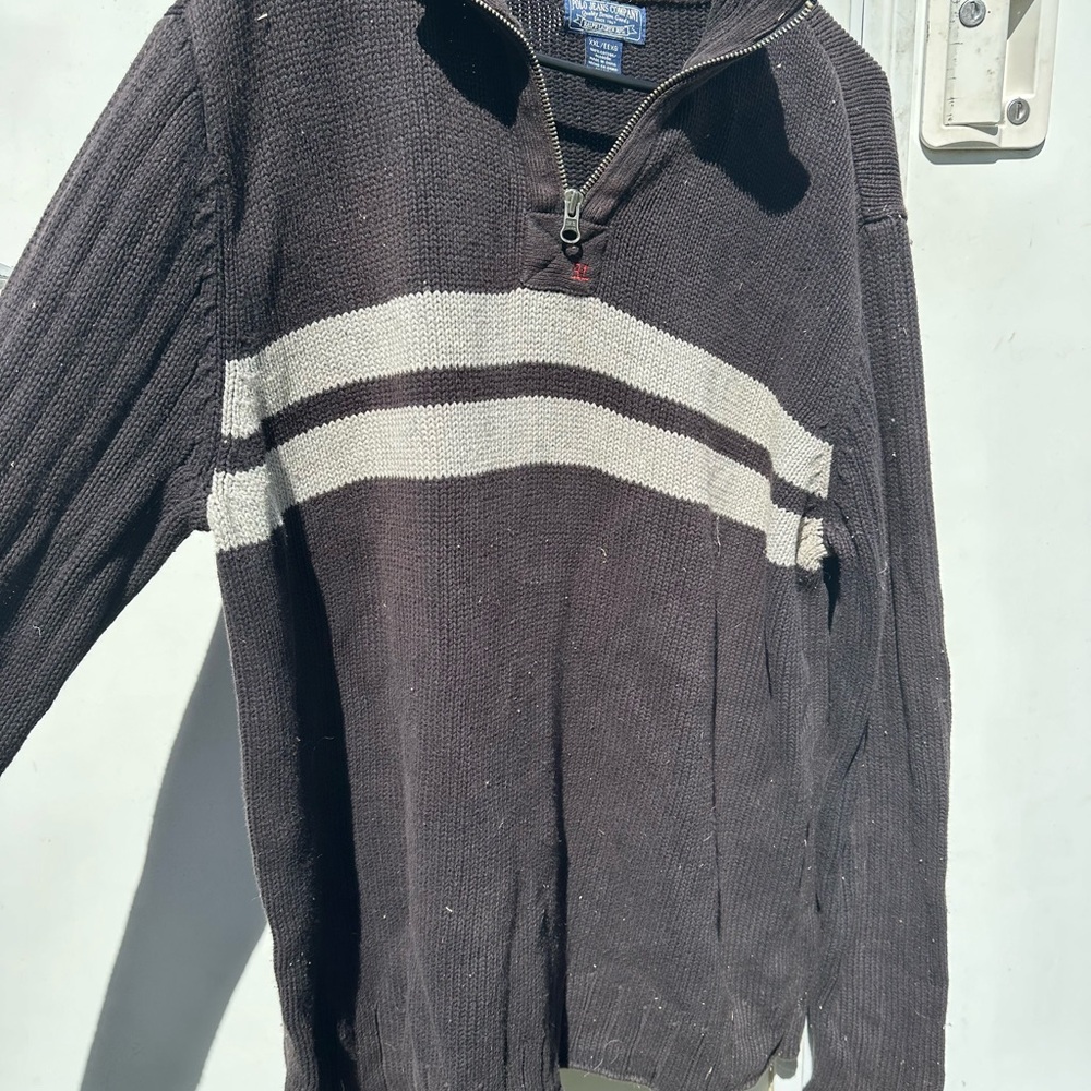 Polo Ralph Lauren Men's Black and White Sweater